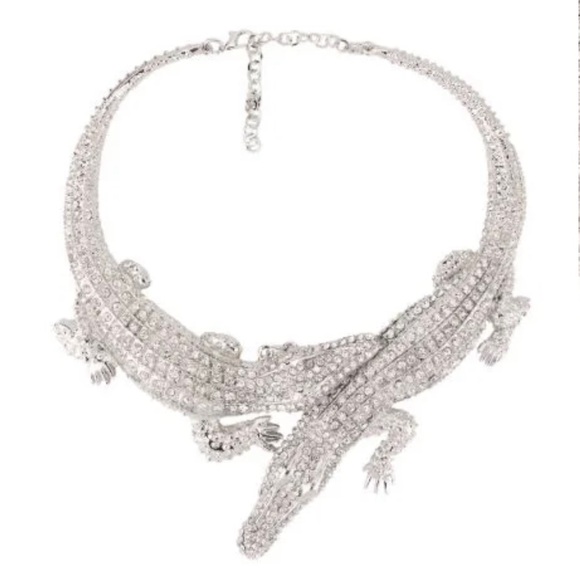 Alligator statement silver necklace(New) - Picture 2 of 7